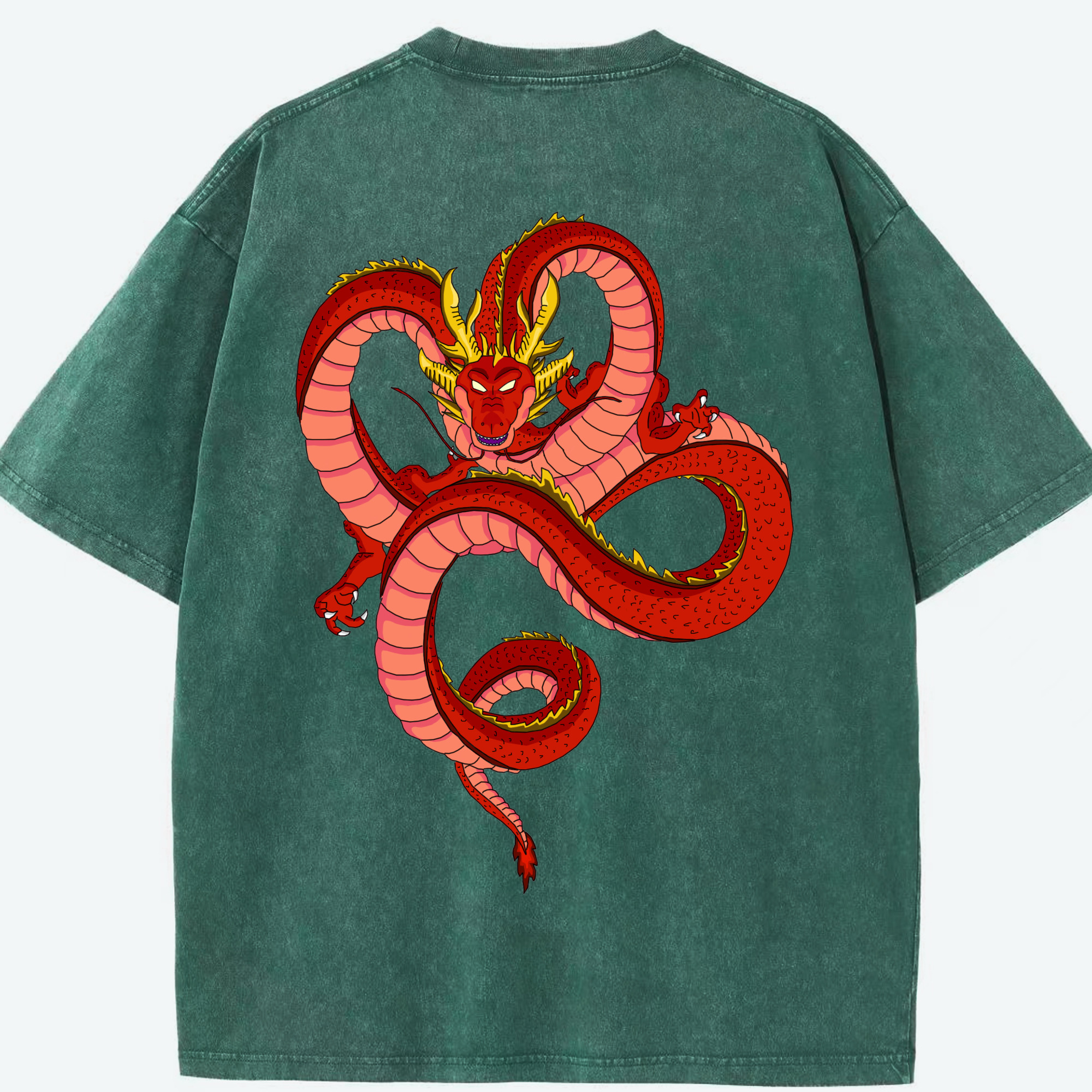 ドラゴンボール 神龍 シェンロン DRAGON BALL Shenron 綿100% ヴィンテージ風 半袖Tシャツ（背面プリント）